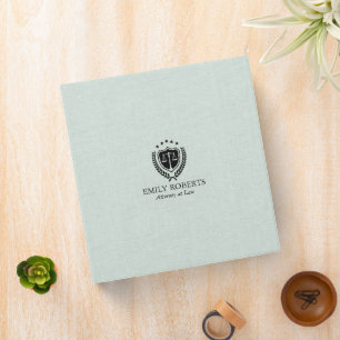 Professional Law Office Pale Blue-Green Linen Binder