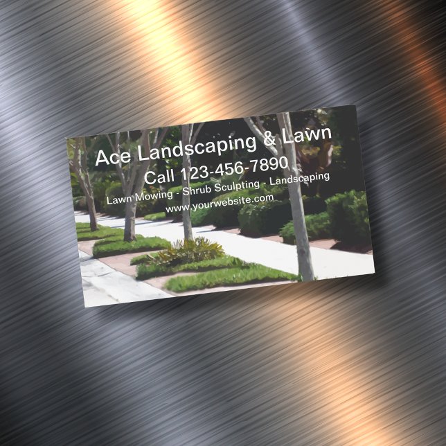 Professional Lawn And Landscaping Magnetic Business Card (Creator Uploaded)