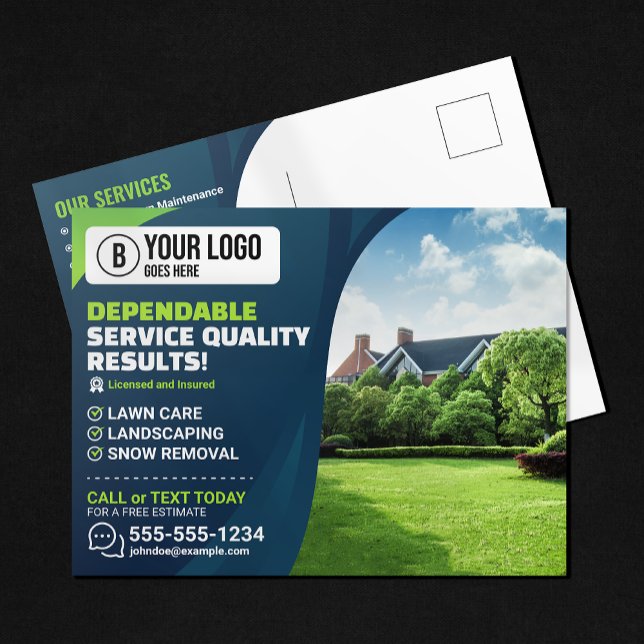 Professional Lawn Care Landscaping Gardening Tree Postcard (Creator Uploaded)