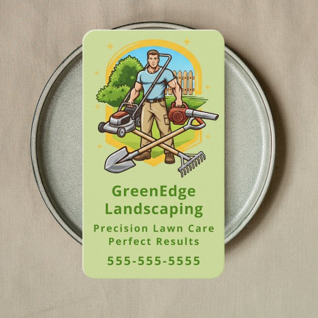 Professional Lawn Care Landscaping Groundskeeping Business Card (Creator Uploaded)