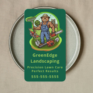 Professional Lawn Care Landscaping Groundskeeping Business Card
