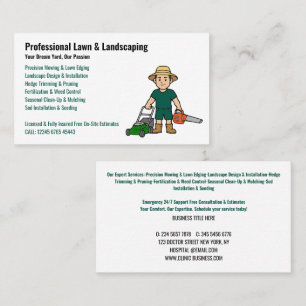 Professional Lawn Care & Landscaping Service Business Card