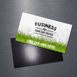 Professional Lawn Care & Landscaping Service Magnetic Business Card