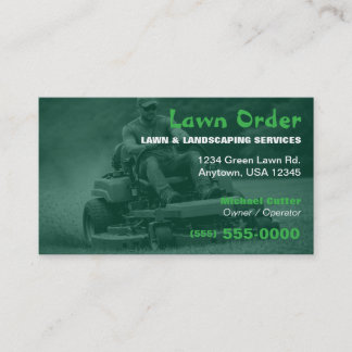Professional Lawn Care & Landscaping Services Business Card