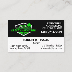 Professional Lawn Care Service Business Card