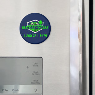 Professional Lawn Care Service Dark Blue Magnet