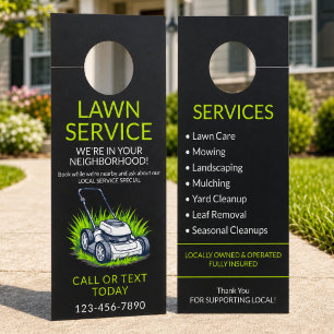 Professional Lawn Care Service  Door Hanger