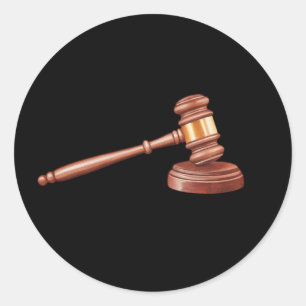 Professional Lawyer Attorney Black Classic Round Sticker