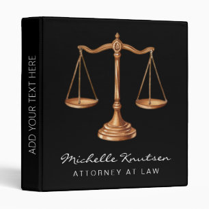 Professional Lawyer Attorney luxury Black Gold  Binder
