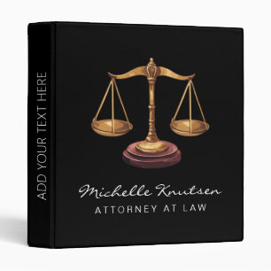 Professional Lawyer Attorney luxury Black Gold  Binder