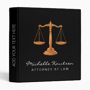 Professional Lawyer Attorney luxury Black Gold  Binder