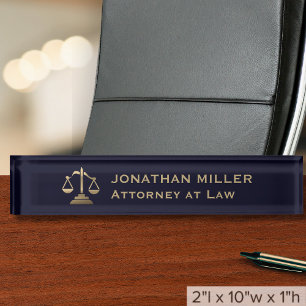 Professional Lawyer Attorney Nameplate