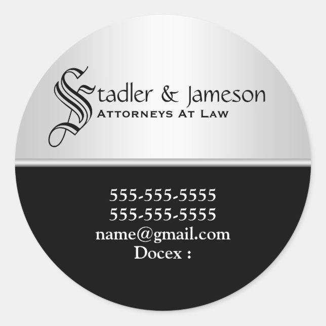 Professional lawyer modern round | Personalize Classic Round Sticker (Front)