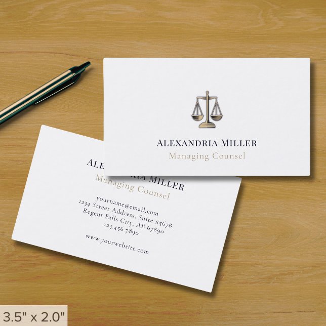 Professional Lawyer Scales of Justice Business Card (Creator Uploaded)