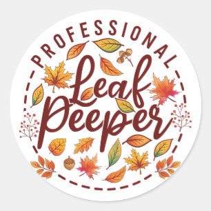 Professional Leaf Peeper Autumn Colourful Leaves Classic Round Sticker