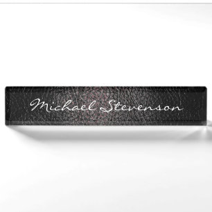 Professional Leather Effect Business Nameplate