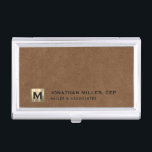 Professional Leather Luxury Business Card Holder<br><div class="desc">Keep your business cards organized and protected in style with this modern business card case featuring a gold initial logo on a brown leather print background. Made with high-quality materials, this case is durable and sophisticated, making it the perfect accessory for any business professional. The case is also lightweight and...</div>