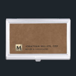 Professional Leather Luxury Business Card Holder<br><div class="desc">Keep your business cards organized and protected in style with this modern business card case featuring a gold initial logo on a brown leather print background. Made with high-quality materials, this case is durable and sophisticated, making it the perfect accessory for any business professional. The case is also lightweight and...</div>