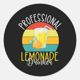 Professional Lemonade Drinker Lemonade Classic Round Sticker