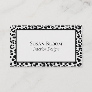 Professional Leopard Print Black and Grey  Business Card