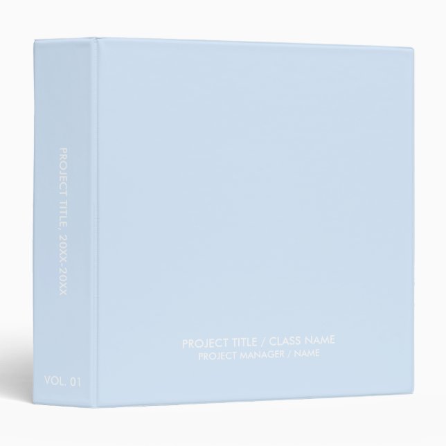 Professional light blue custom class name title binder (Front/Spine)