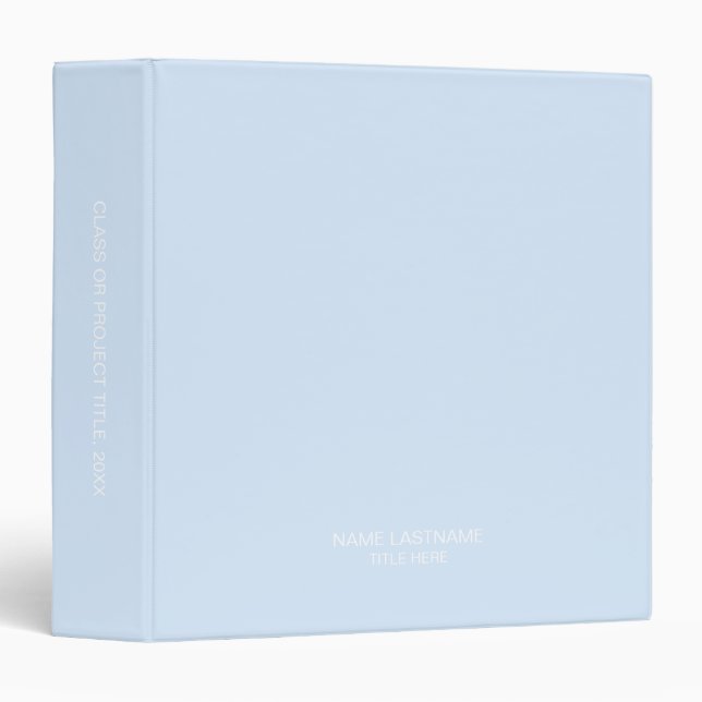Professional light blue custom name title elegant binder (Front/Spine)