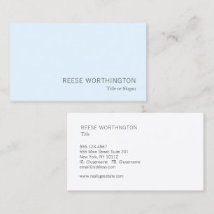 Professional Light Blue Modern  Business Card