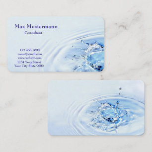 Professional Light Blue Water Splash Business Card