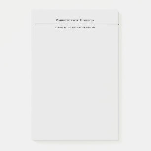 Professional Light Grey Simple Plain Post-it Notes