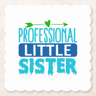 Professional Little Sister Blue Paint Drip Paper Coaster