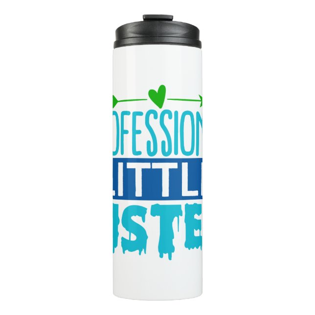 Professional Little Sister Blue Paint Drip Thermal Tumbler (Front)