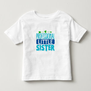 Professional Little Sister Blue Paint Drip Toddler T-shirt