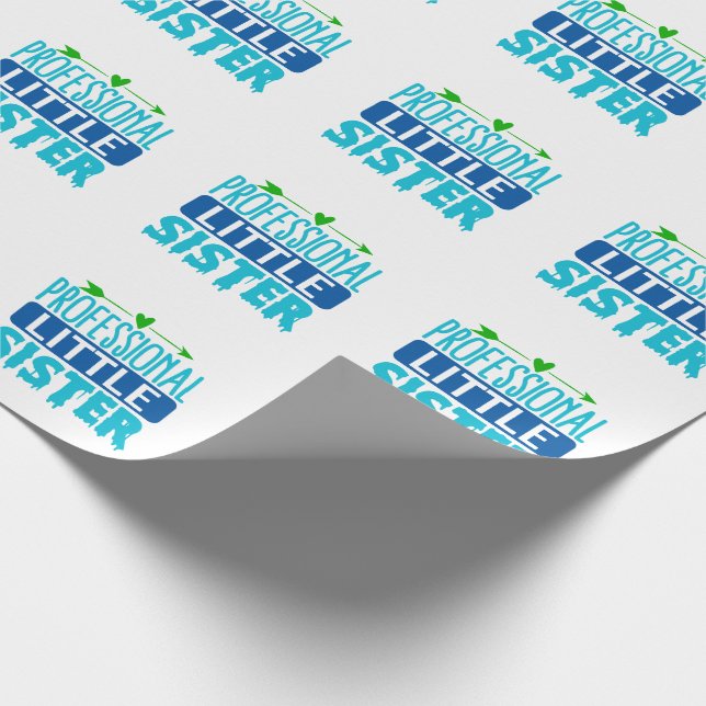 Professional Little Sister Blue Paint Drip Wrapping Paper (Corner)