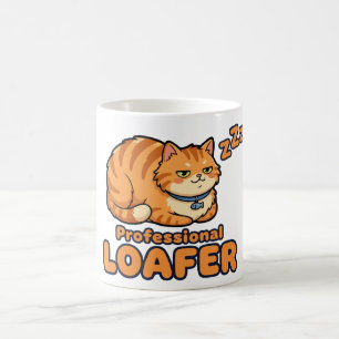 Professional Loafer Funny Sleeping Cat Coffee Mug