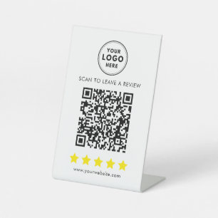Professional Logo and QR review feedback Pedestal Sign