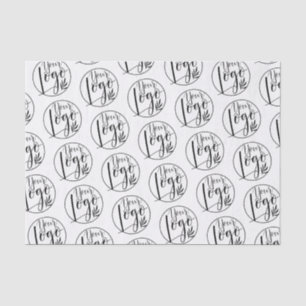 Professional Logo branding black white pattern  Tissue Paper
