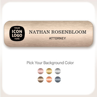 Professional Logo Brushed Bronze Company ID Name Tag