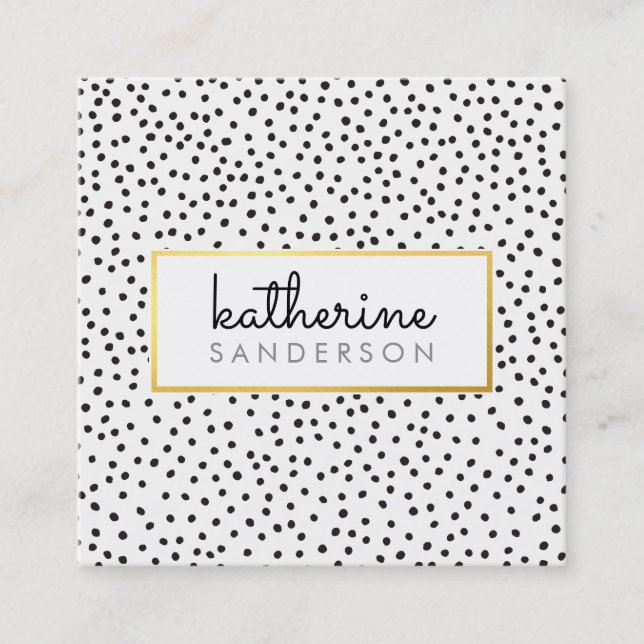 PROFESSIONAL LOGO EMBLEM modern black faux gold Square Business Card (Front)