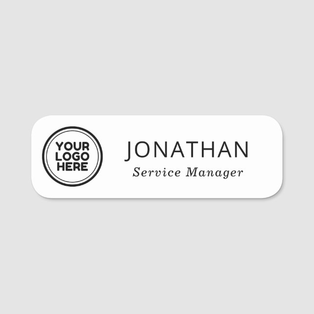 Professional Logo Employee Business Name Tag (Front)