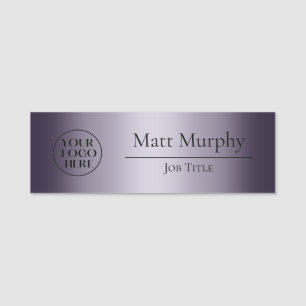 Professional Logo Employee ID Deep Purple Name Tag