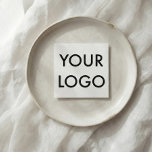 Professional Logo Minimal Modern White Square Business Card<br><div class="desc">Minimalist business card features your logo on the front.</div>