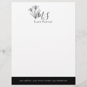 Professional Logo - Minimalist Event Planner Letterhead