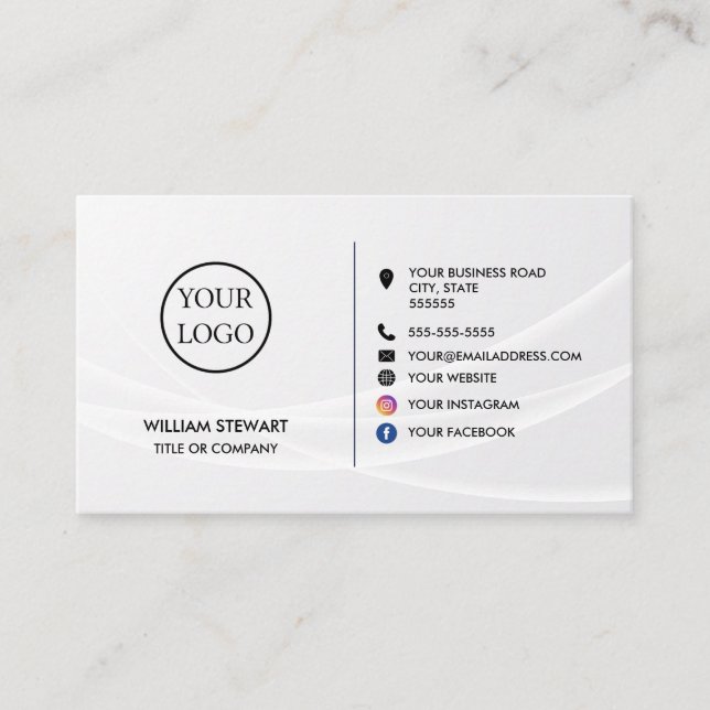 Professional Logo Minimalist Social media Website Business Card (Front)