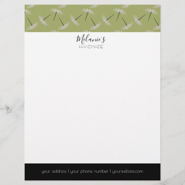 Professional Logo - Pixie Floral Pattern Letterhead (Front)