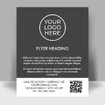 Professional Logo QR Code Business Template Flyer<br><div class="desc">Professional Logo QR Code Business Template Flyer in grey. This customizable template flyer is designed to cater to your unique business informational needs. Perfect for showcasing your business logo, a QR code to direct your customers to informational resources, promotions, or any other site of your choosing. No minimum quantity required....</div>
