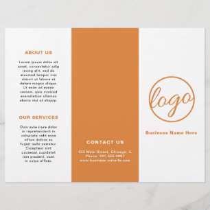 Professional Logo Simple Orange Trifold Brochure