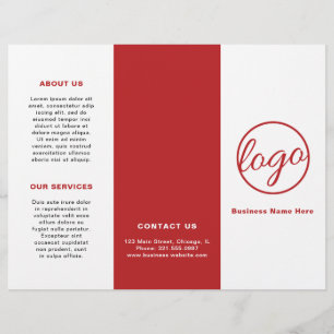 Professional Logo Simple Red Trifold Brochure