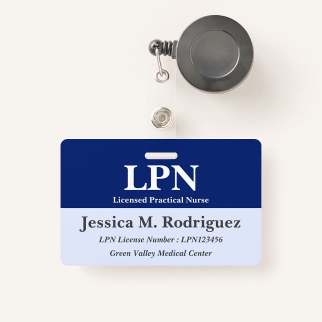 Professional LPN Badge (Front with Retractable)