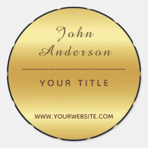 Professional Lux Black/Gold Classic Round Sticker