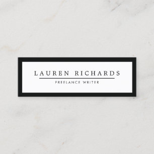 Professional Luxe Black and White Mini Mini Business Card
